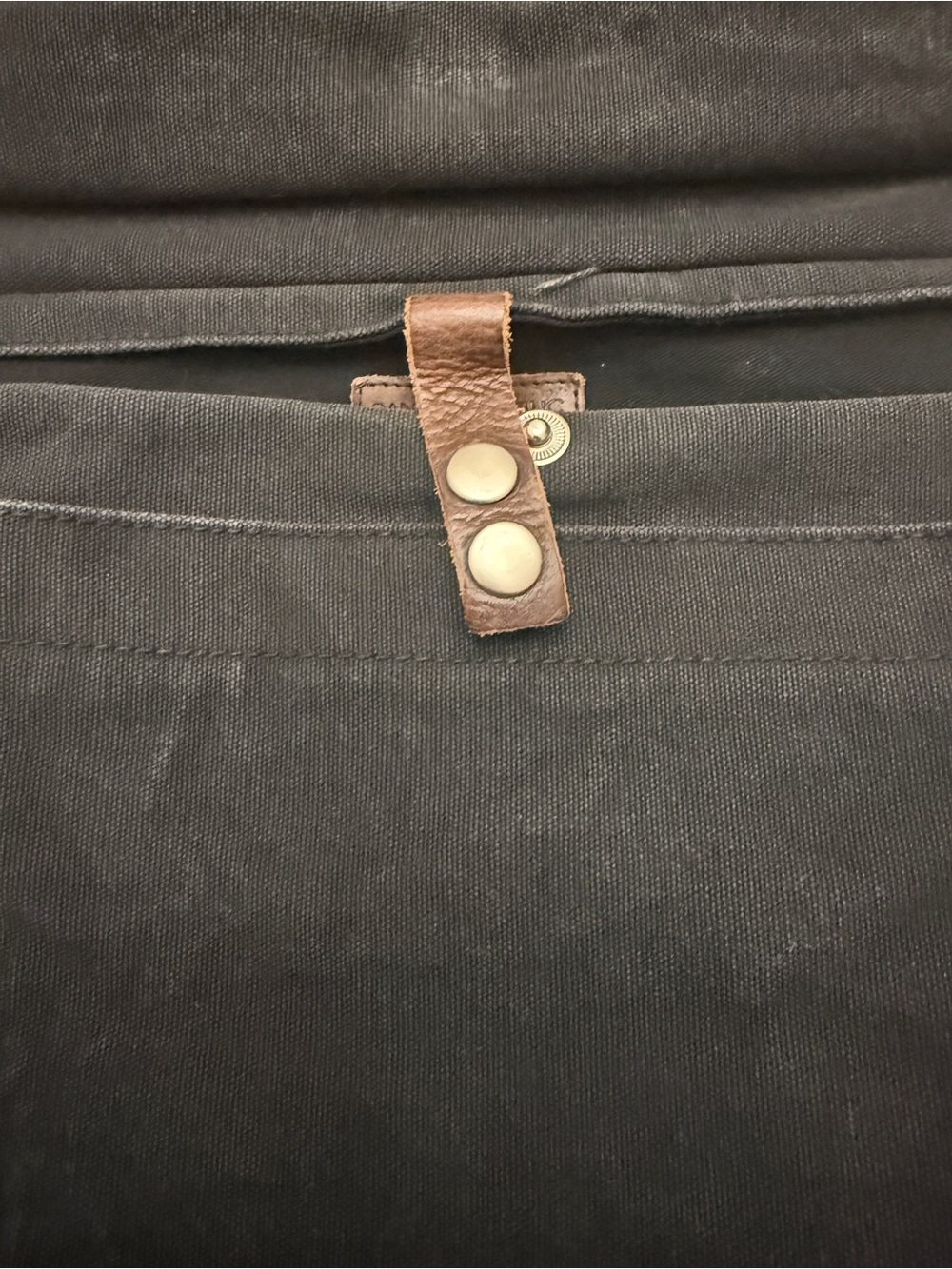 Banana Republic Black Canvas Messenger Bag with Brown Accents - Picture 5 of 8